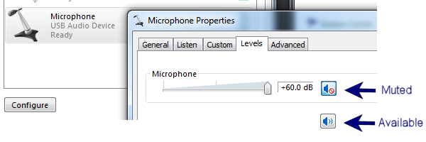 Mic setings in Control Panel