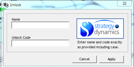 Enter name and code as provided